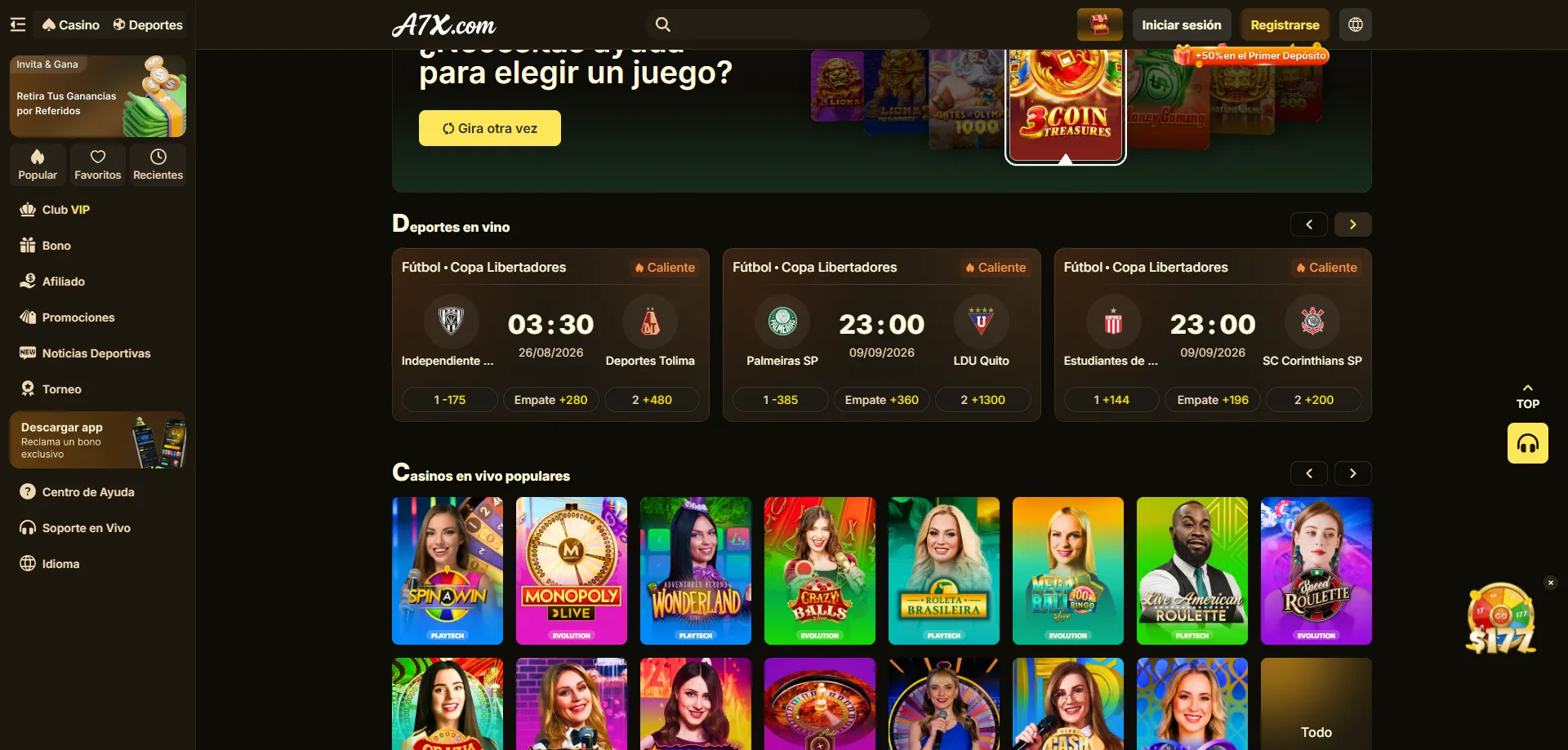 Apuestas deportivas en A7X Casino — fútbol y más ligas
